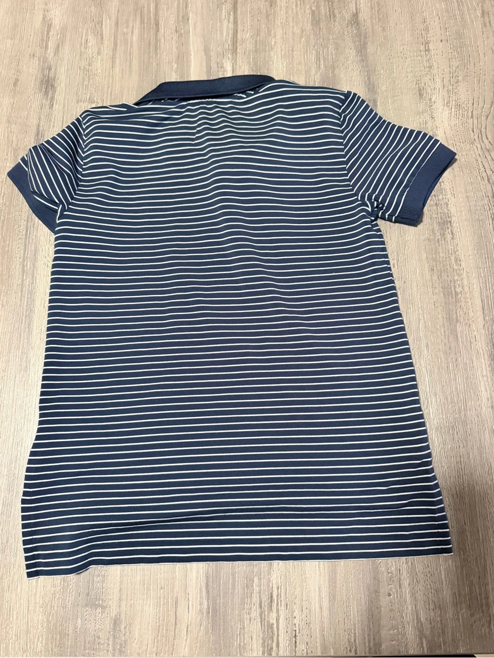 Polo Ralph Lauren Boys Size 5 Performance Striped Polo Shirt Navy Blue Red Pony